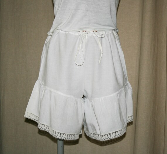 Vintage 80 skirt pants/ shorts - white cotton shor