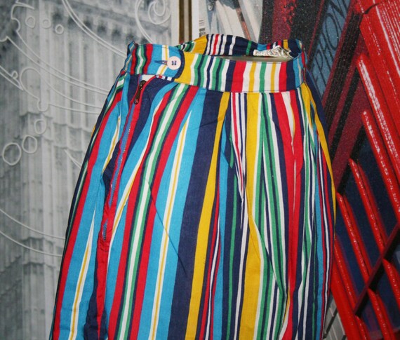 multi colored striped pants