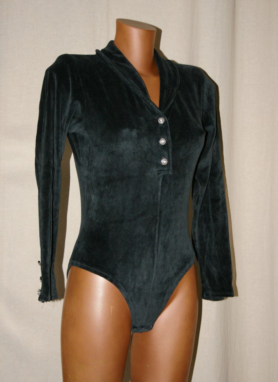 Luxury and sexy black bodysuit- VINTAGE 85s. Sexy