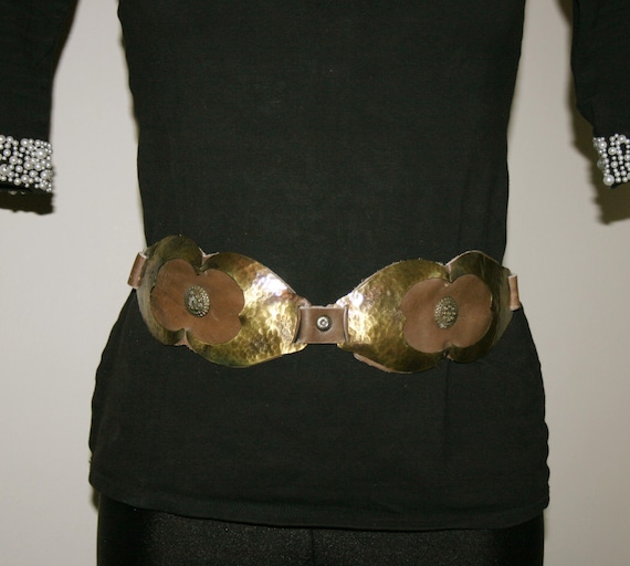 BELT LEATHER WOMAN/Leather vintage/ brown leather/