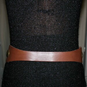 BELT brown LEATHER WOMAN/vintage 80s/ special brass buckle belt/Wide belt/ The hip belt/Rare belt/Boho belt/gift for her image 4