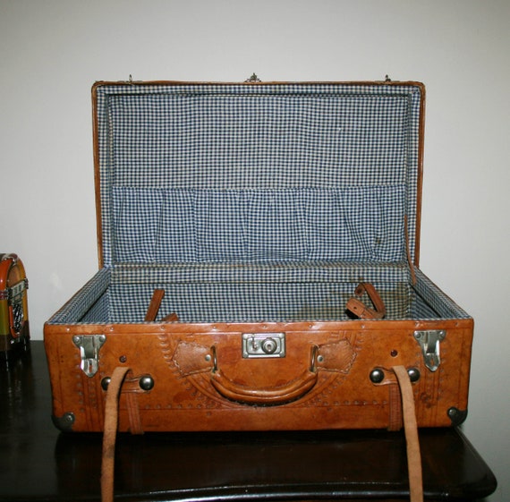 vintage leather travel bag
