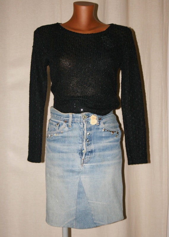 Vintage 80s denim skirt from Levi's, short denimsk