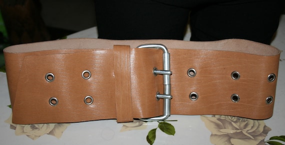 BELT LEATHER /Leather vintage 80s/ brown leather/