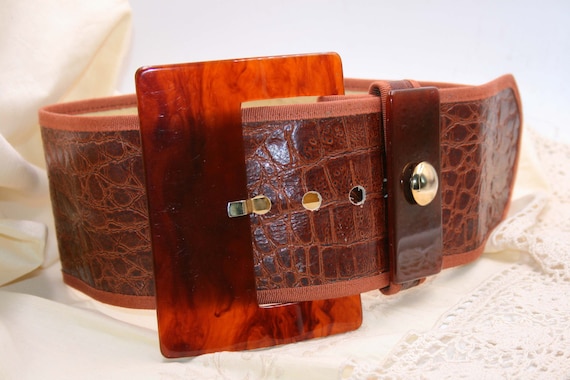 BELT LEATHER WOMAN/Leather vintage/ brown burnt le