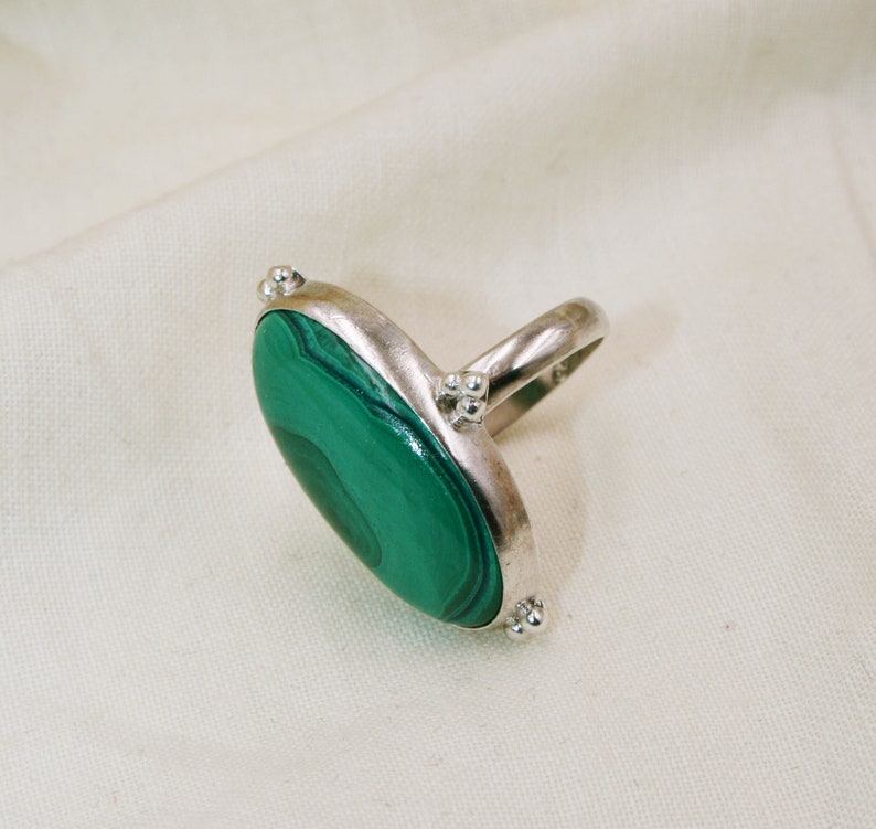 Vintage 80s Malachite Necklace rare Jewelrysilver jewelryWoman jewelryVintage stoneVintage Accessory Gift for her