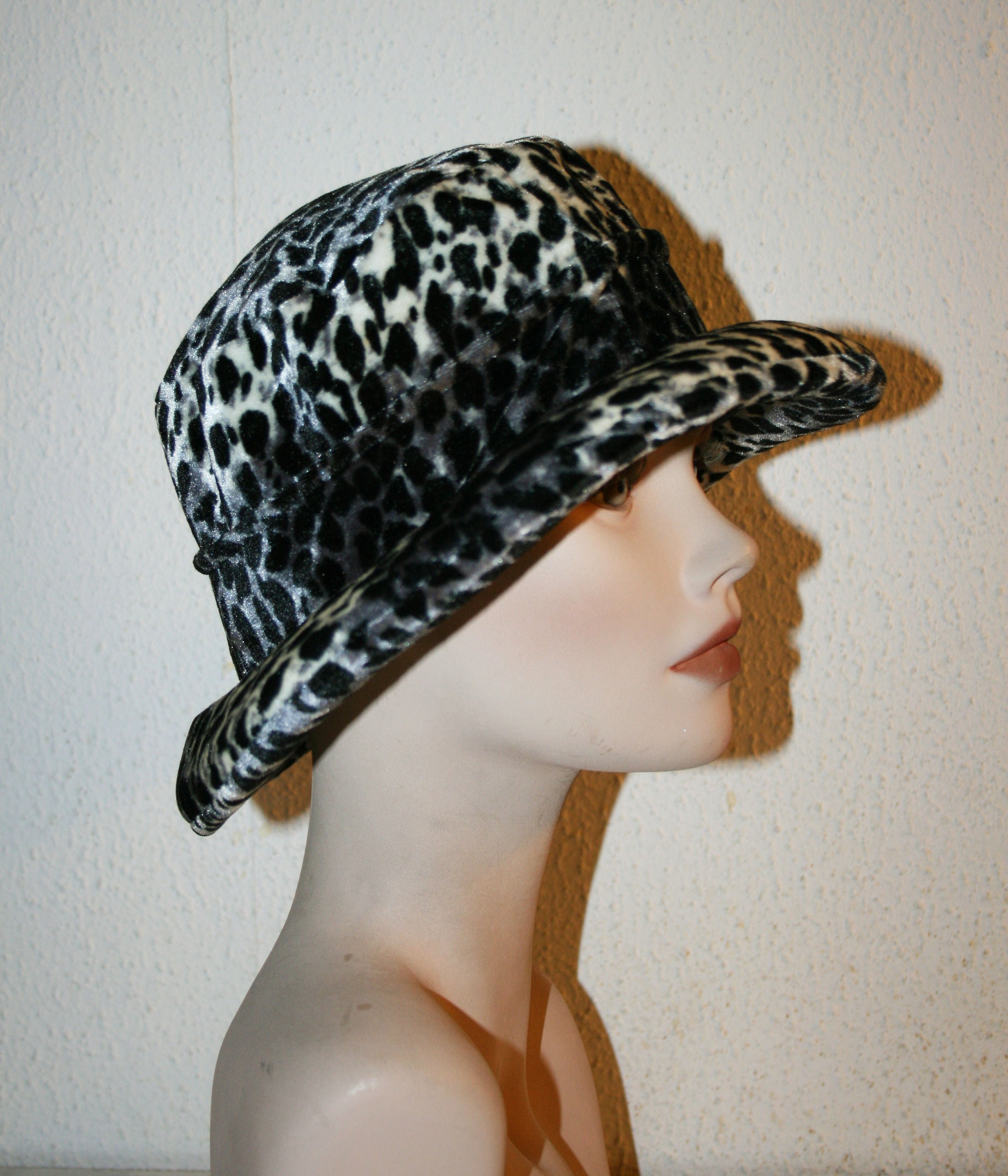 Animal Print Hat Black and White Color Vintage Italian 80s Etsy Ireland