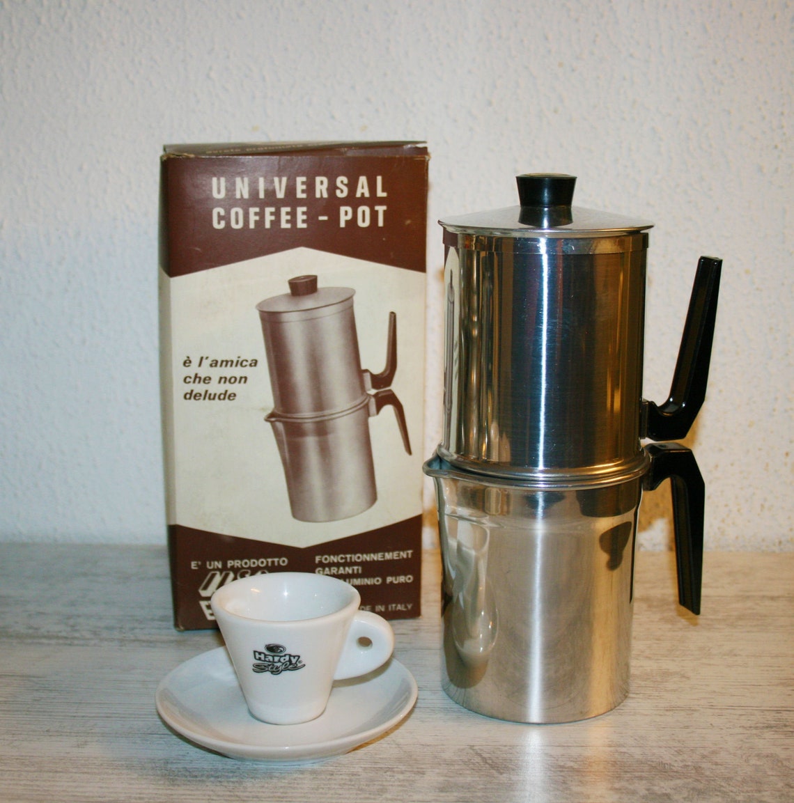 Italian 1970s, Neapolitan Coffee Maker / Coffee Pot Moka Espresso Made