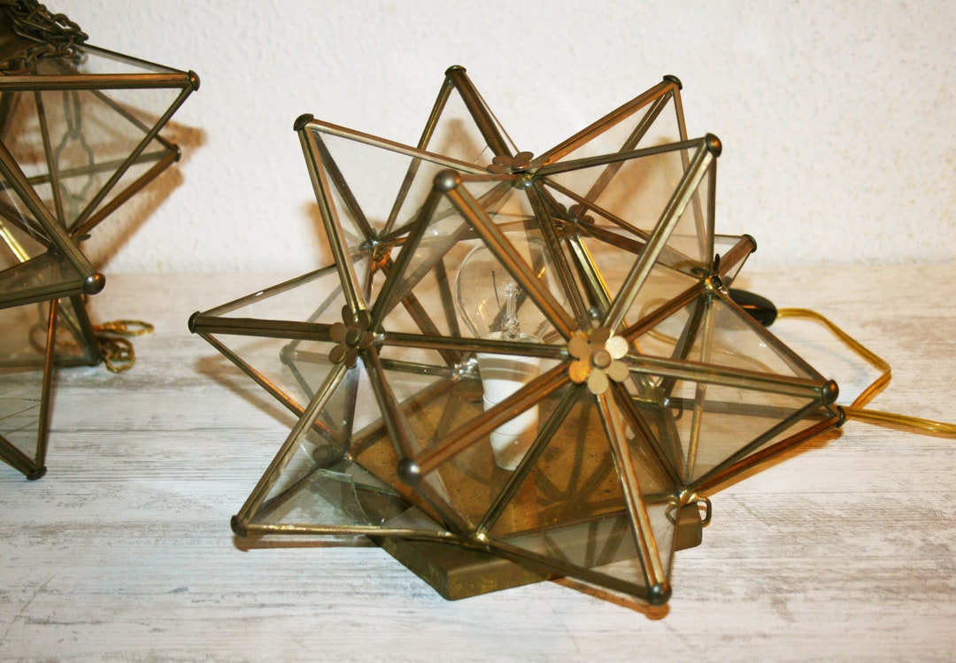 Art Deco Style Bedside Lamp in the Shape of a Star Vintage Etsy