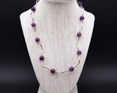 Amethyst Gemstone Set Earrings, Necklace(45cm), Healing Stones, Chakra meditation