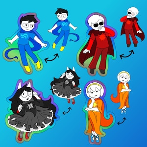 Homestuck Beta Kids Acrylic Charm Keychain with Lanyard John Egbert Dave Strider Rose Lalonde Jade Harley