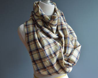 plaid scarf, infinity scarf, scarf