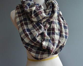 plaid scarf, infinity scarf, scarf