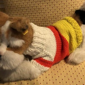 Sale - Handknit Candy Corn Dog Sweater