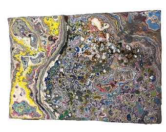 Sanded GRAFFite (graffiti fordite) Slab #171 @ 25.5oz/724g [7.5" x 5.75" x .75"]