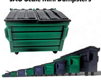 New design Tough Dumpster scale models for model trains, dioramas, painting, tagging, graffiti Art sizes available from N scale to 1:8 scale