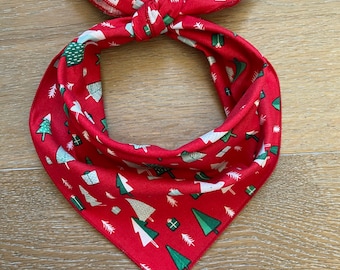 Dog bandana, Christmas dog bandana, Christmas trees, holiday dog bandana