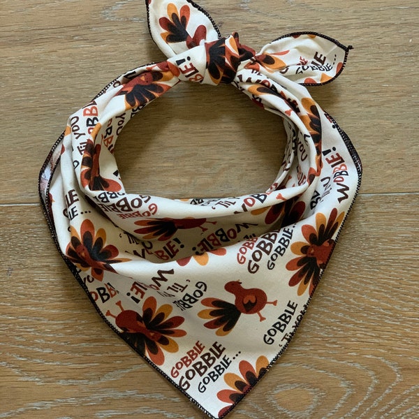 Thanksgiving dog bandana, Turkey bandana, fall, tie on bandana, dog bandanas, Thanksgiving bandana,