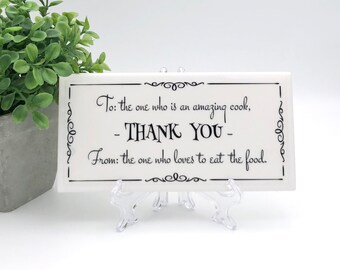 Mom gift for thank you gift or birthday funny: Ceramic Tile Sign with Easel