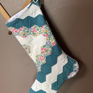 Vintage Quilt Christmas stocking