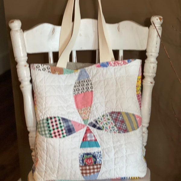 Vintage Quilt Tote Bag