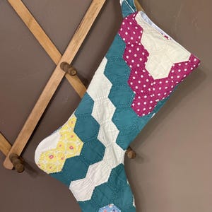 Vintage Quilt Christmas stocking
