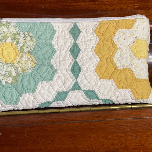 Vintage Quilt zippered pouch