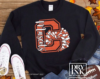 Custom Cheer Sweat Shirt, Oversized Letter, Cheer Pom, Cheerleader Gift, Coach Gift, Cheer Coach, Cheer Bulk Order, Cheer Mom, CHR09222101