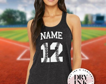 Custom Baseball Tank, Baseball Number Tank, Softball, Baseball Mom Tank, Glitter Baseball Tank, Women Baseball Tank, Baseball Gift for Mom