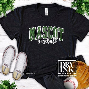 Custom Baseball Tshirt, Baseball Mom Shirt, Glitter Baseball Shirt, Women Baseball Shirts, University Styled Text, Baseball Gift