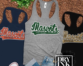 Custom Baseball Tank, Custom Glitter Baseball Tank, Baseball Team Tank, Softball Tank, Baseball Mom Tank, Women Baseball Tank