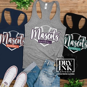 Custom Baseball Tank, Baseball Team Tank, Softball, Baseball Mom Tank, Glitter Baseball Tank, Women Baseball Tank, Baseball Gift for Mom