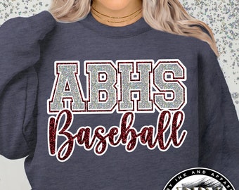 Custom Glitter Baseball Mom Sweatshirt: Baseball Game Day Sweater, Unisex Gildan Crewneck, BSBLL01092401