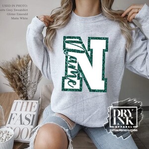 Custom Glitter Varsity JV BIG Letter SweatShirts, Team Player School Name, School Pride, Oversized Letter, Spirit Day, Pep Rally, All Sports