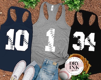 Custom Baseball Tank, Baseball Number Tank, Softball, Baseball Mom Tank, Glitter Baseball Tank, Women Baseball Tank, Baseball Gift for Mom