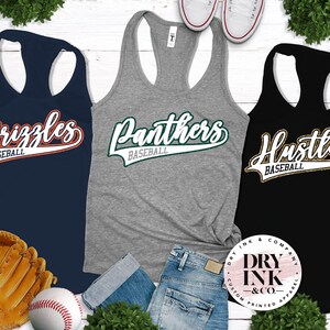 Custom Baseball Tank, Baseball Team Tank, Softball, Baseball Mom Tank, Glitter Baseball Tank, Women Baseball Tank, Baseball Gift for Mom