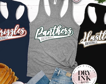 Custom Baseball Tank, Baseball Team Tank, Softball, Baseball Mom Tank, Glitter Baseball Tank, Women Baseball Tank, Baseball Gift for Mom