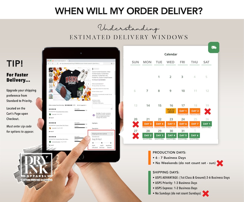 ESTIMATED DELIVERY WINDOW