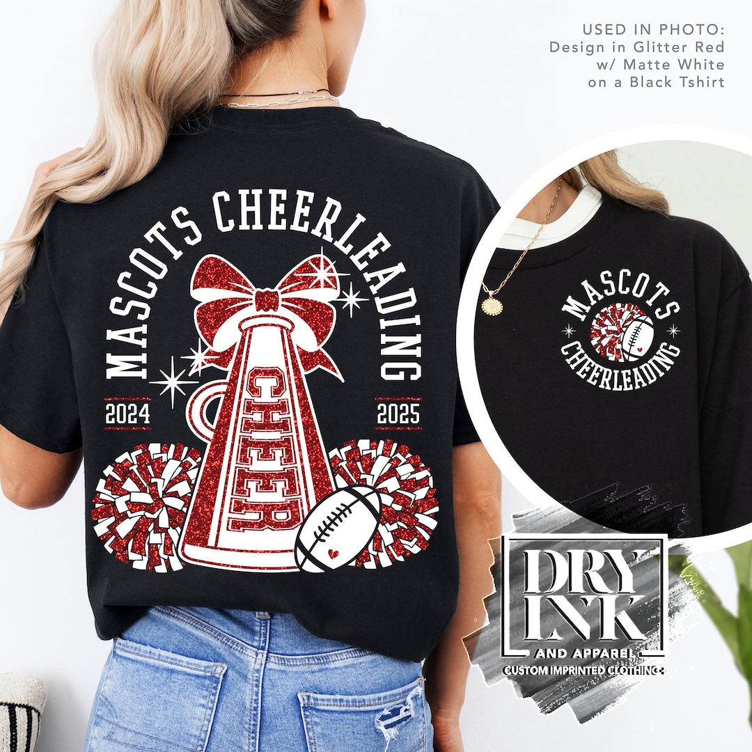 Custom Cheer Tshirt, Glitter Cheerleading Shirts, School Cheer Tshirts ...