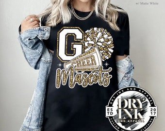 Custom Cheer Tshirt, Glitter Cheerleading Shirts, School Cheer Tshirt, Cheer Camp Tshirt, Cheer Mom Shirt,  Cheer Bulk Order, CHR0421240