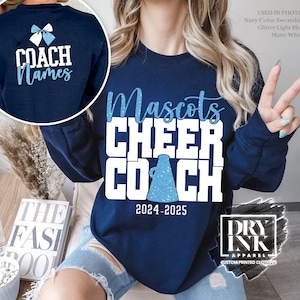 Custom Cheer Sweatshirt, Cheer Coach, Glitter Cheer Coach Sweater, School Cheer Sweaters, Cheer Competition, Cheer Coach Gift,