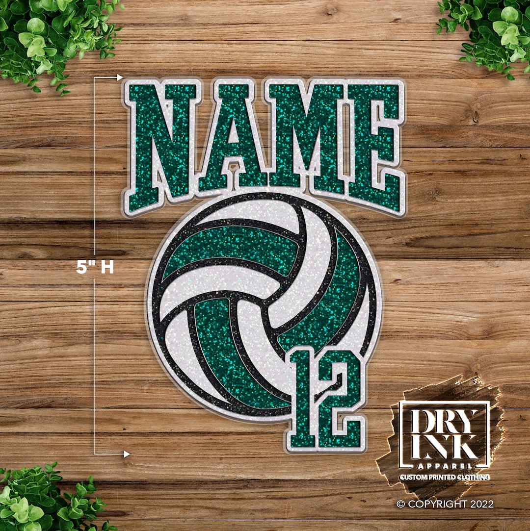 Personalized Glitter Volleyball Decal Sticker With Name and Etsy
