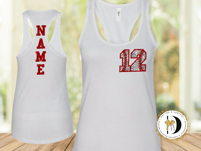 Personalized Baseball Chest Number on Tank Personalized Etsy