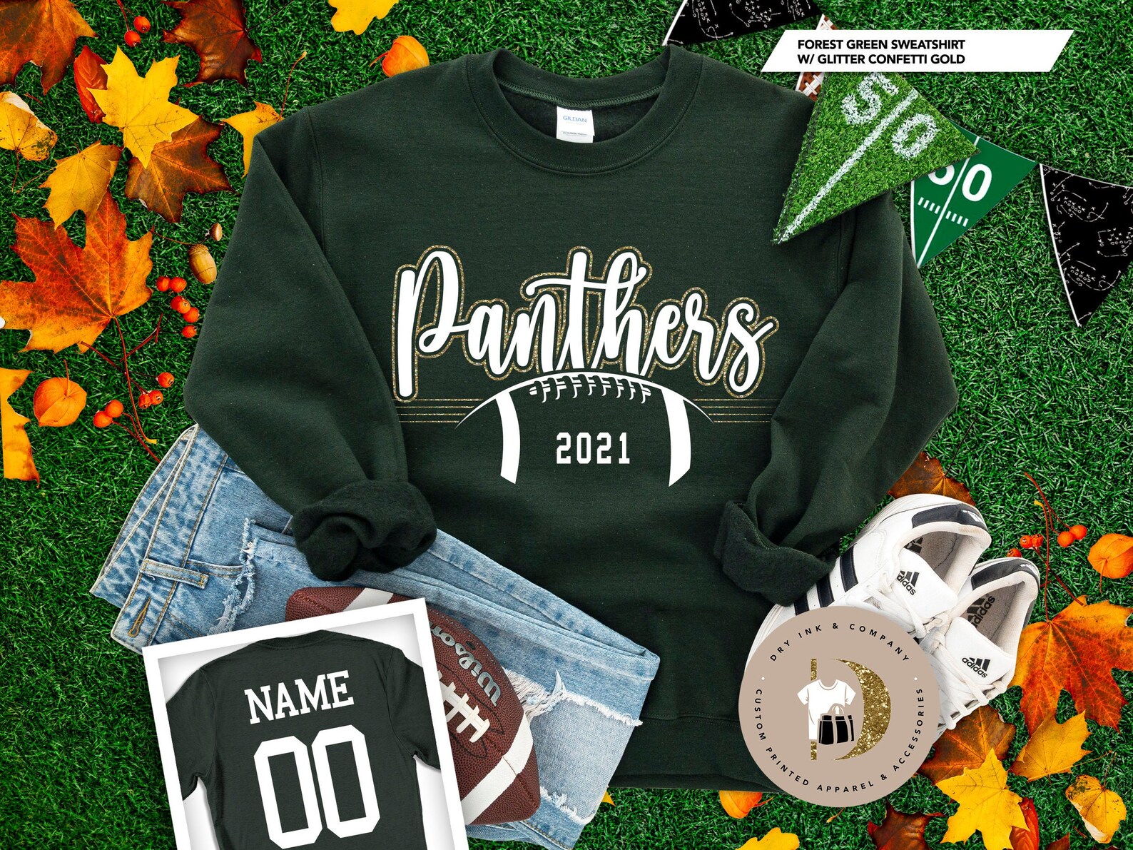 Personalized Glitter Football Sweatshirt with Script Team Etsy