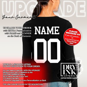 add extra personalization of name and number to the back of the garment