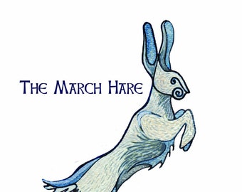 March Hare Spring Equinox Waterproof Vinyl Sticker in Matte or Holographic Finish