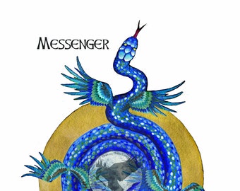 Messenger flying serpent waterproof vinyl sticker