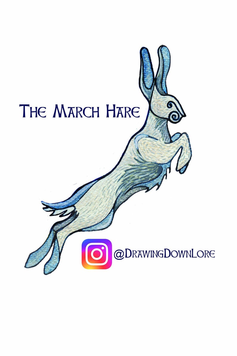 March Hare Spring Equinox Waterproof Vinyl Sticker in Matte or Holographic Finish image 1