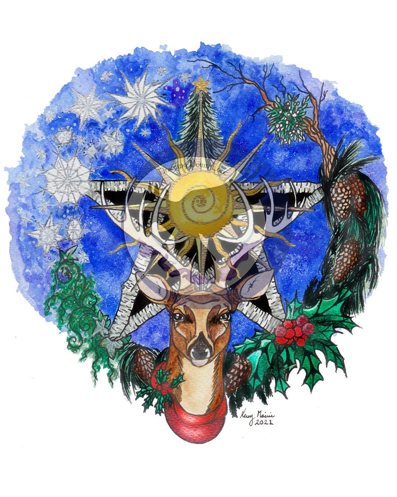 Yule Pentacle Open Edition Print image 1
