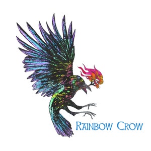 Rainbow Crow Vinyl Sticker image 1